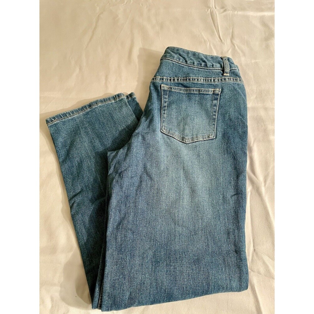 Liz Claiborne Jeans Petite Size 8R Straight Leg Women’s Dark Wash Blue Stretch